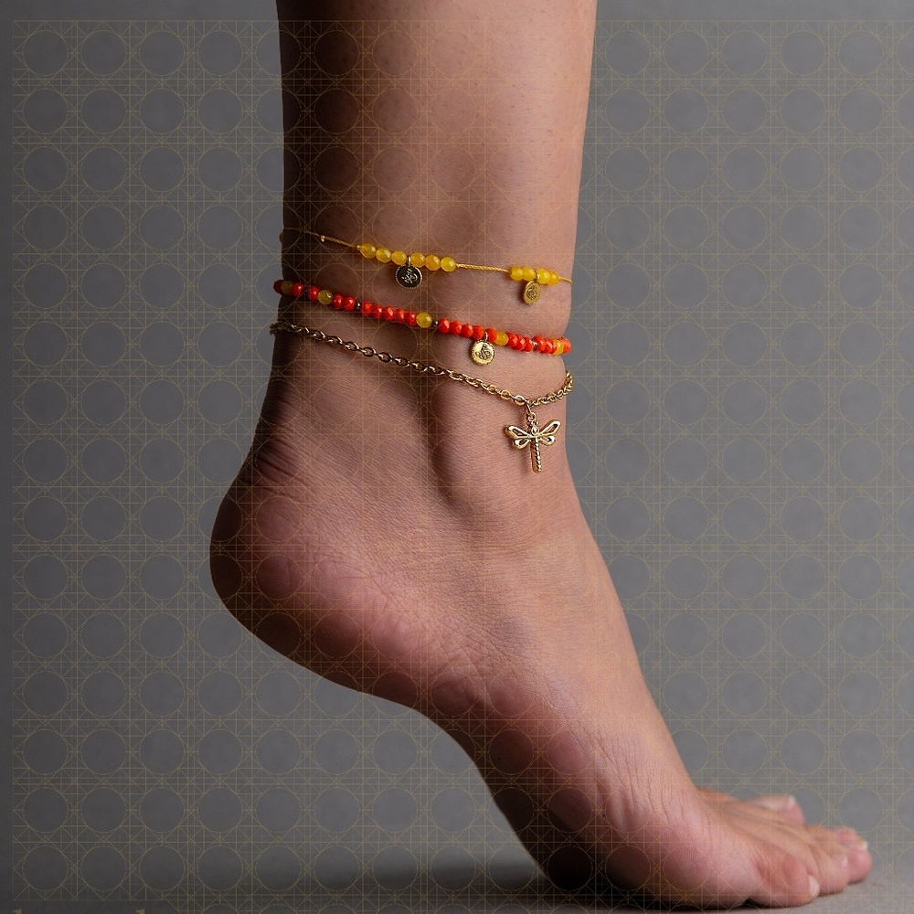 Dragonfly anklet